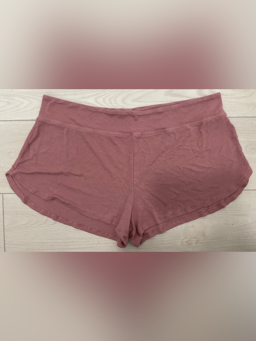 Athleta Mauve Ribbed Lounge Shorts